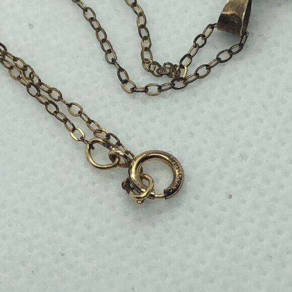 Antique 14k Gold Filled Blue Fish Necklace - Picture 4 of 5